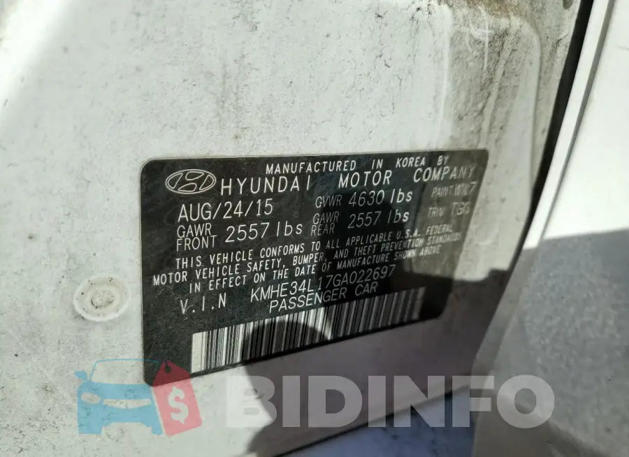 KMHE34L17GA022697 Photo# 13