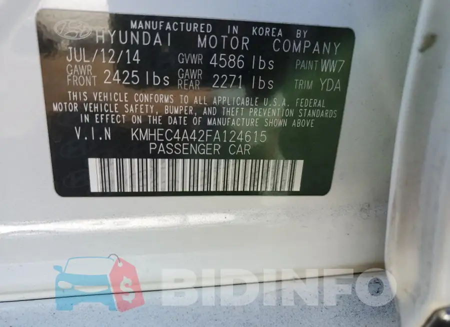 KMHEC4A42FA124615 Photo# 12