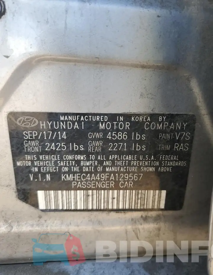 KMHEC4A49FA129567 Photo# 12