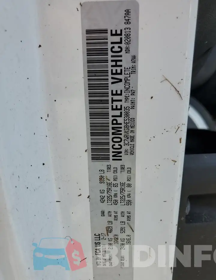 3C7WRVKG8HE530035 Photo# 13