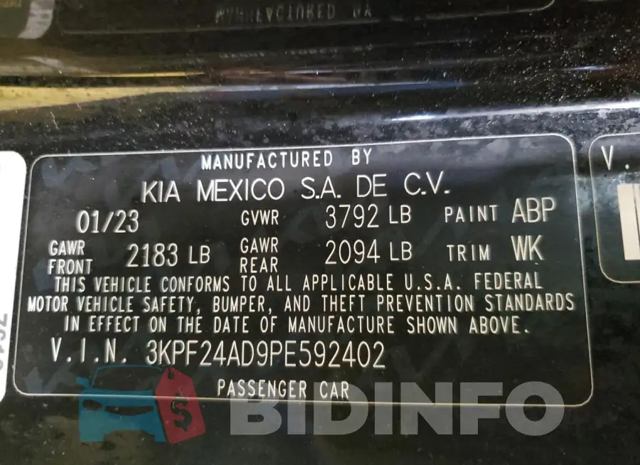 3KPF24AD9PE592402 Photo# 13