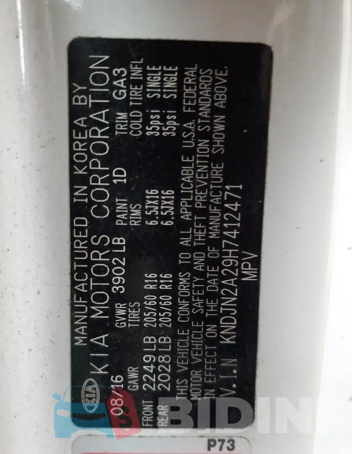 KNDJN2A29H7412471 Photo# 12