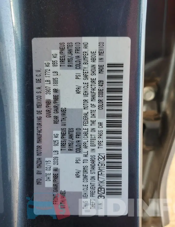 3MZBM1K77FM191321 Photo# 12