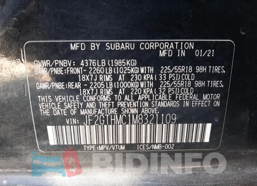 JF2GTHMC1M8321109 Photo# 12