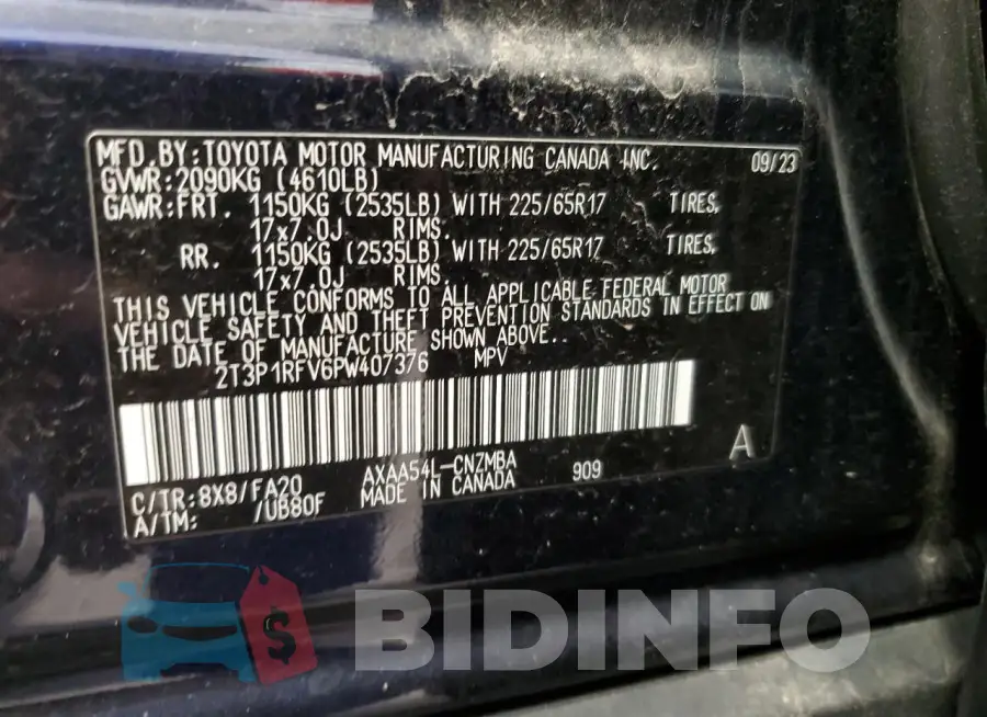 2T3P1RFV6PW407376 Photo# 13