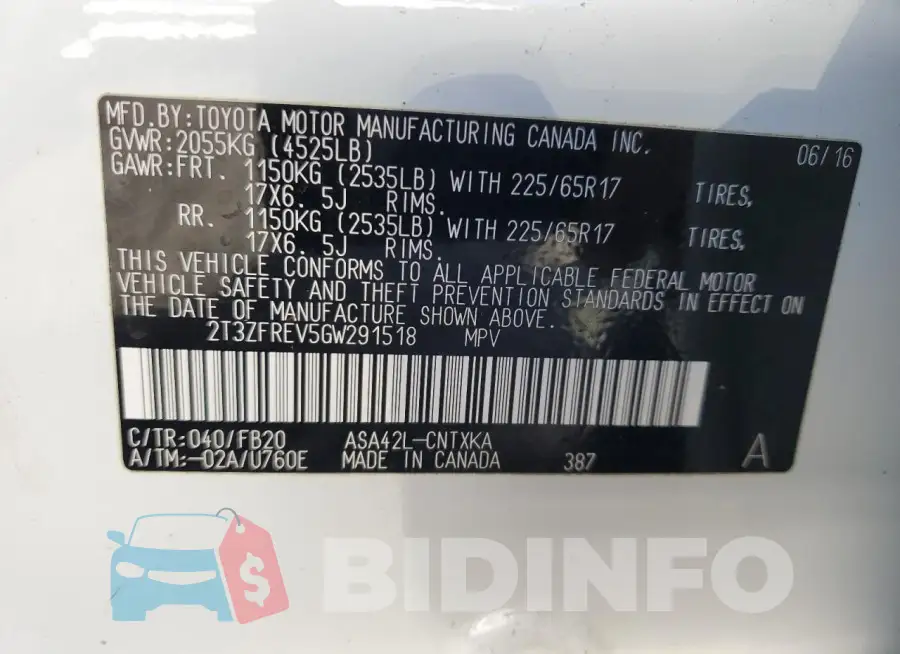 2T3ZFREV5GW291518 Photo# 14