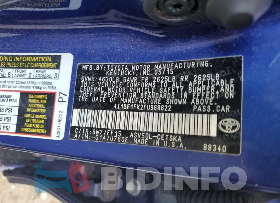 4T1BF1FK2FU968622 Photo# 12