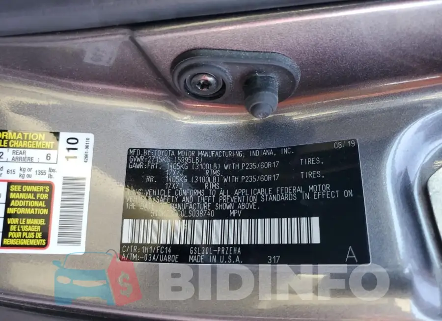 5TDKZ3DC0LS038740 Photo# 12