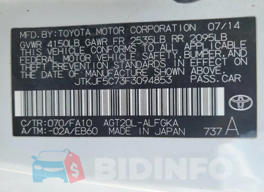 JTKJF5C73F3094853 Photo# 13