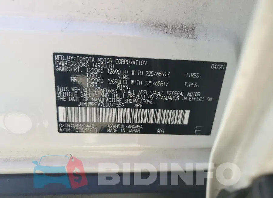 JTMRWRFV7LD071559 Photo# 14