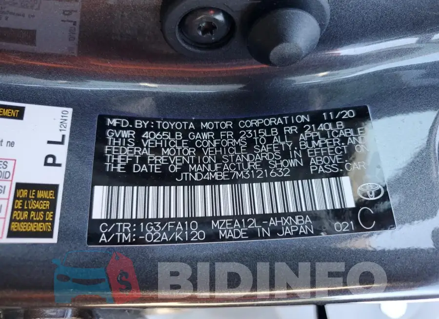 JTND4MBE7M3121632 Photo# 13