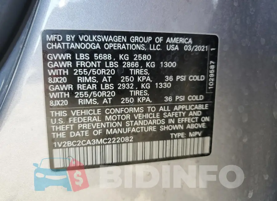 1V2BC2CA3MC222082 Photo# 13