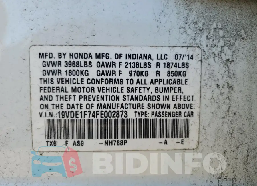 19VDE1F74FE002873 Photo# 12