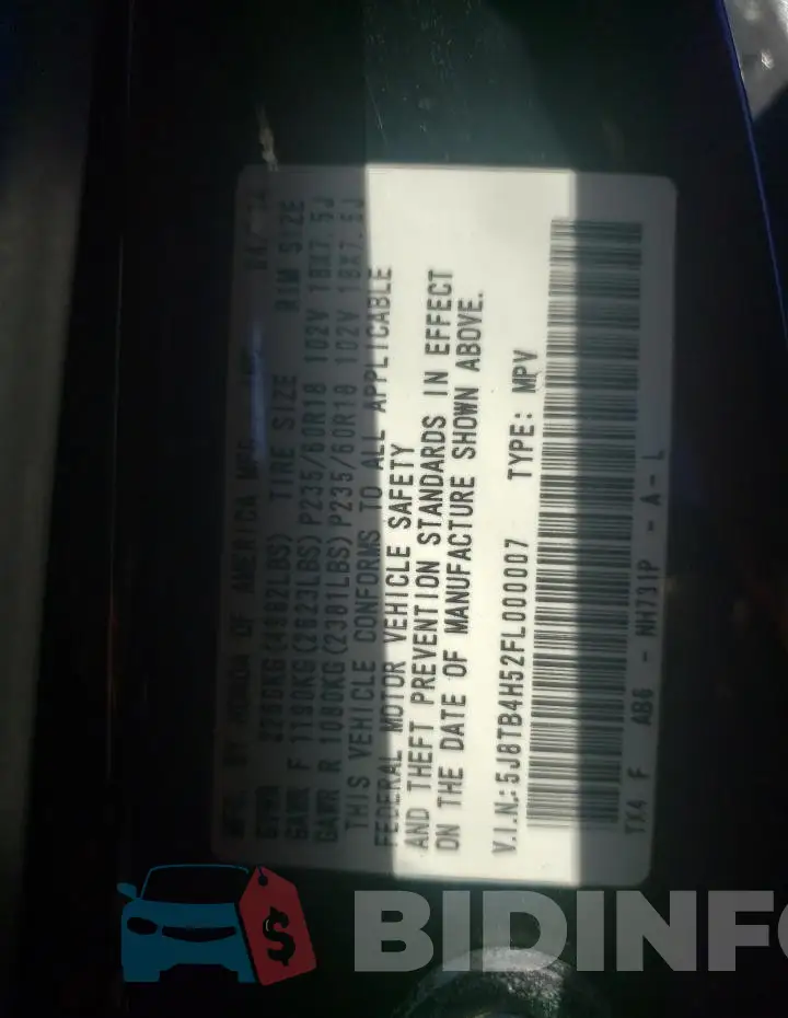 5J8TB4H52FL000007 Photo# 13