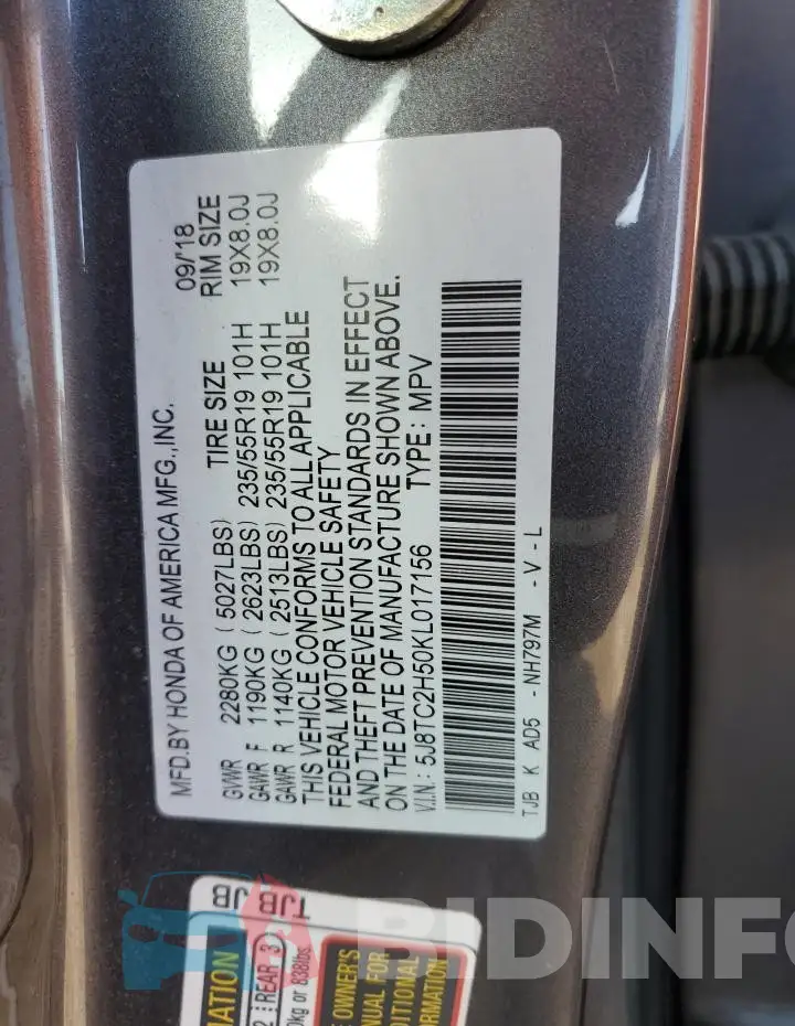 5J8TC2H50KL017156 Photo# 13