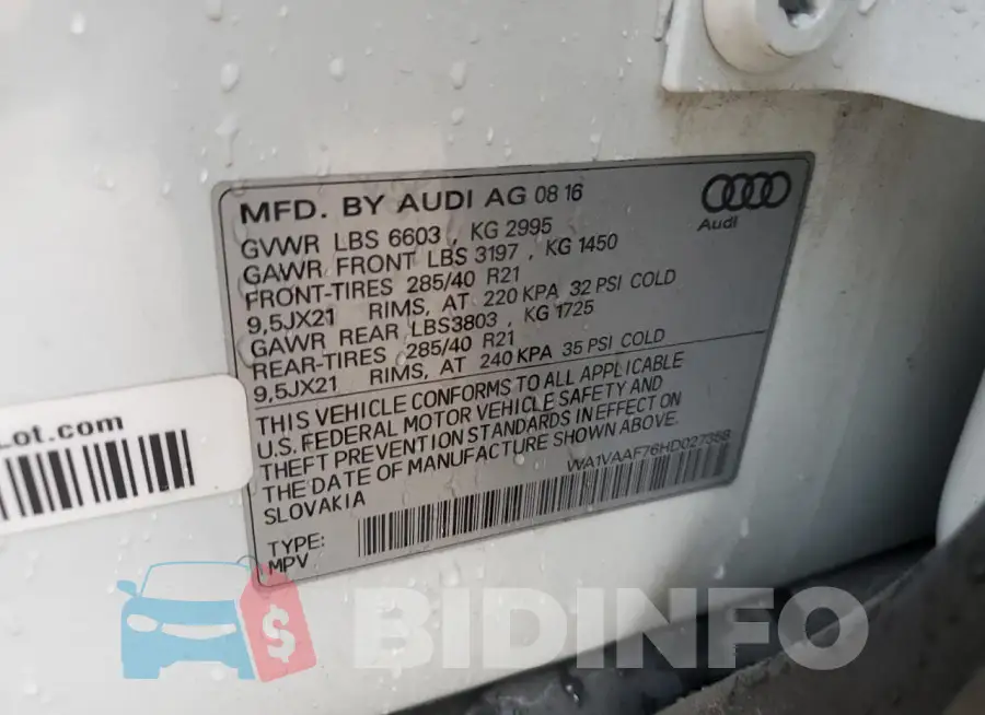 WA1VAAF76HD027358 Photo# 13