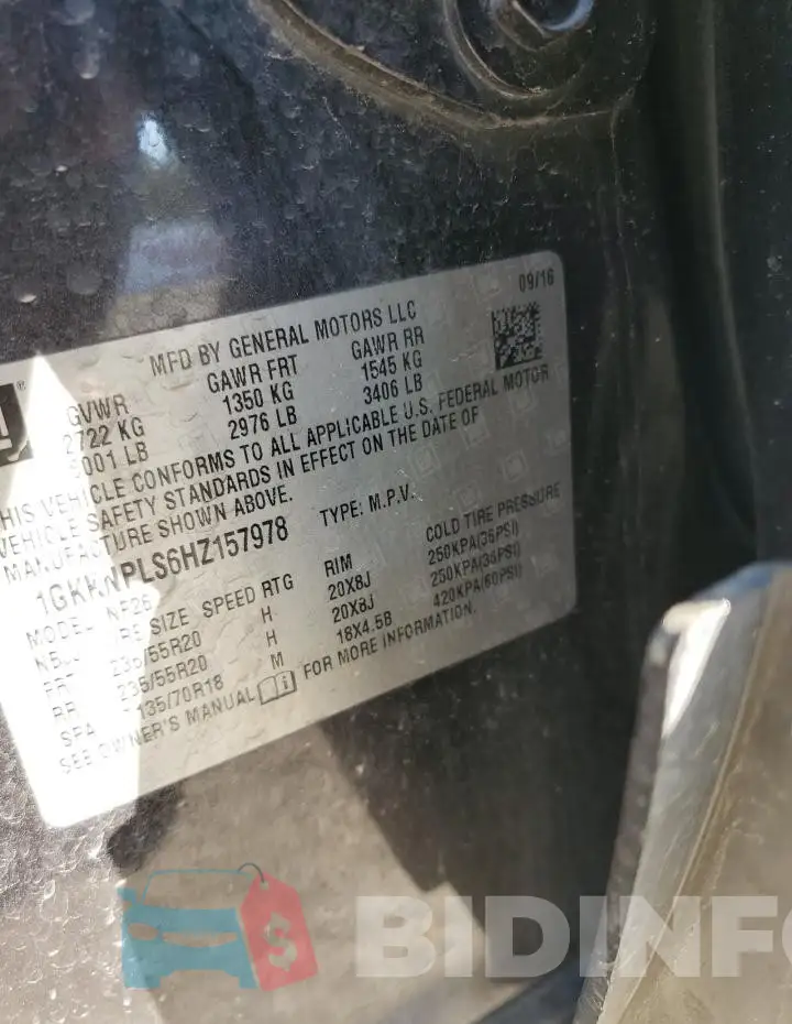 1GKKNPLS6HZ157978 Photo# 13