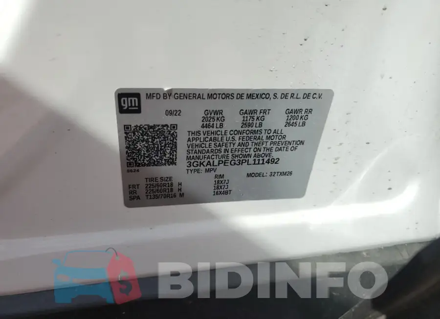 3GKALPEG3PL111492 Photo# 13