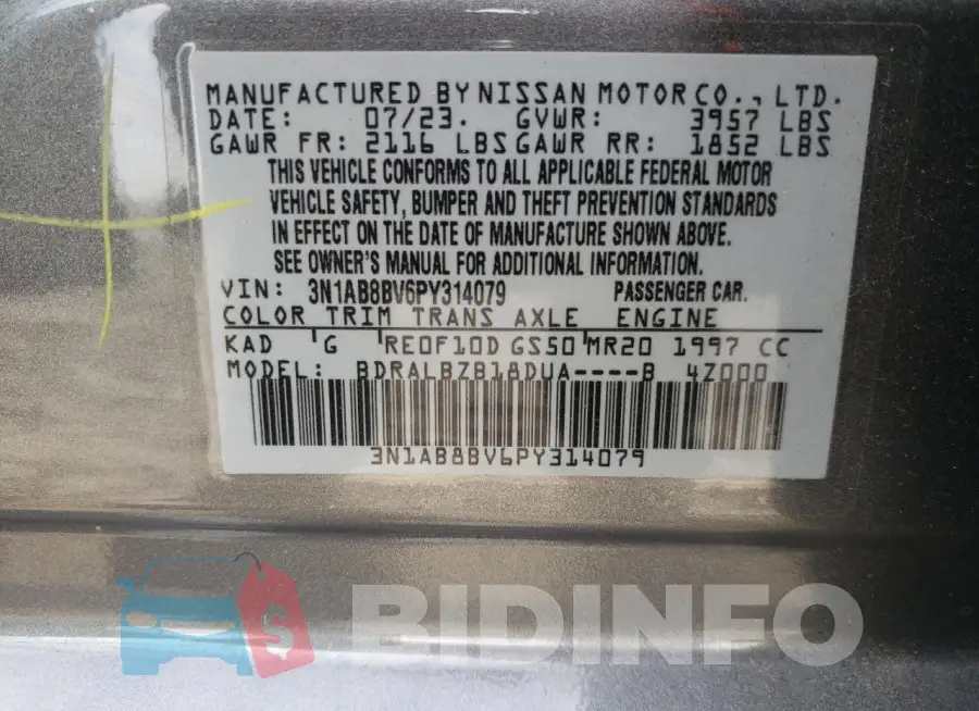 3N1AB8BV6PY314079 Photo# 12