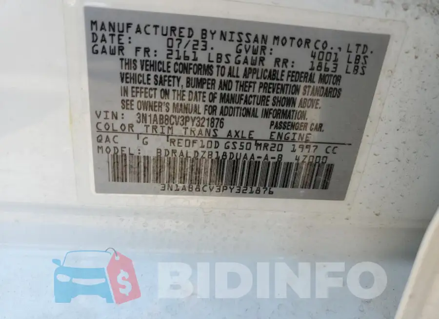 3N1AB8CV3PY321876 Photo# 12