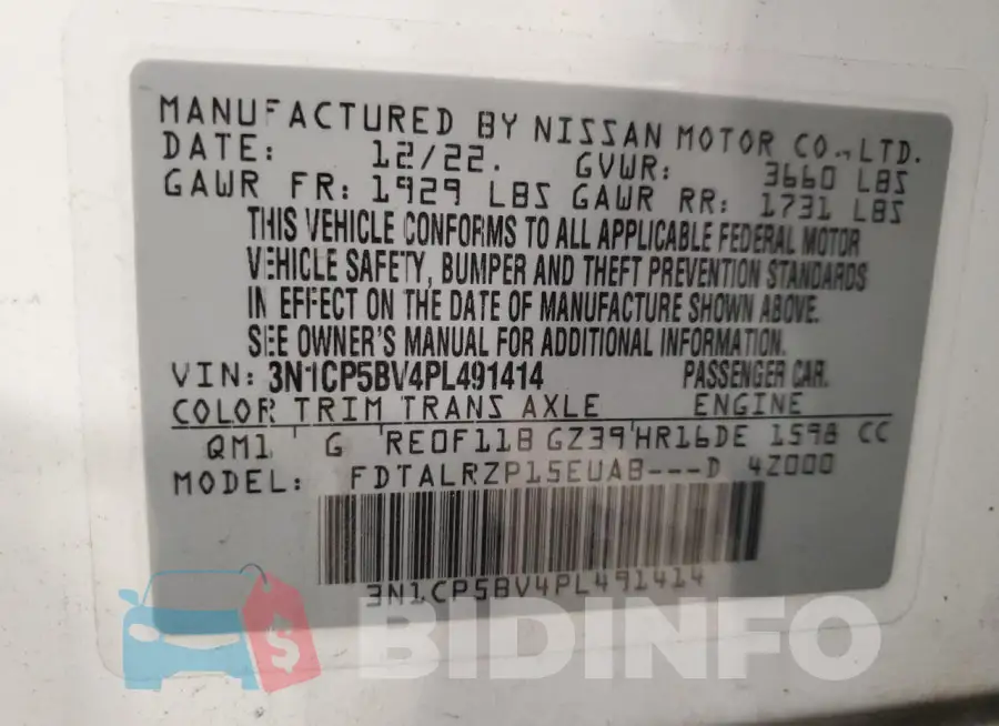 3N1CP5BV4PL491414 Photo# 12