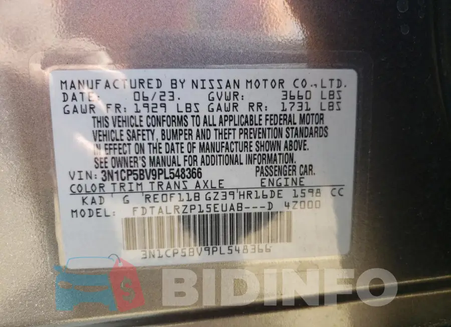 3N1CP5BV9PL548366 Photo# 13