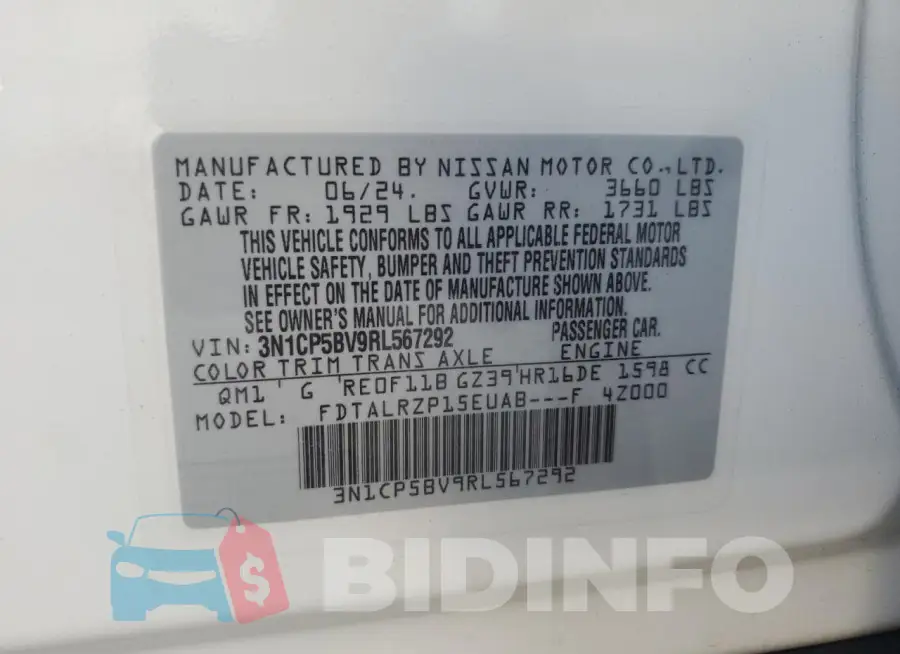 3N1CP5BV9RL567292 Photo# 13