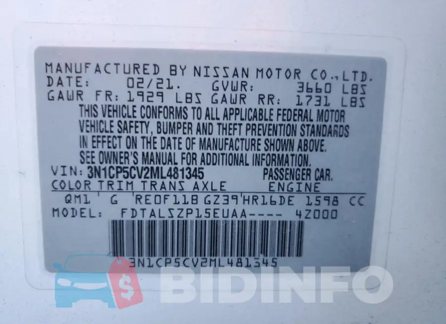 3N1CP5CV2ML481345 Photo# 13