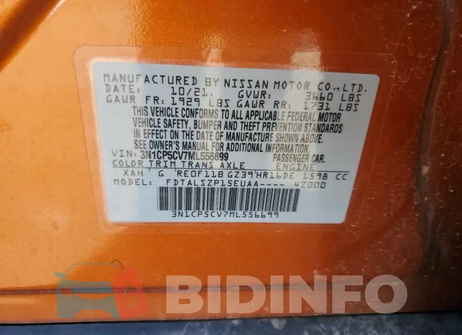 3N1CP5CV7ML556699 Photo# 13