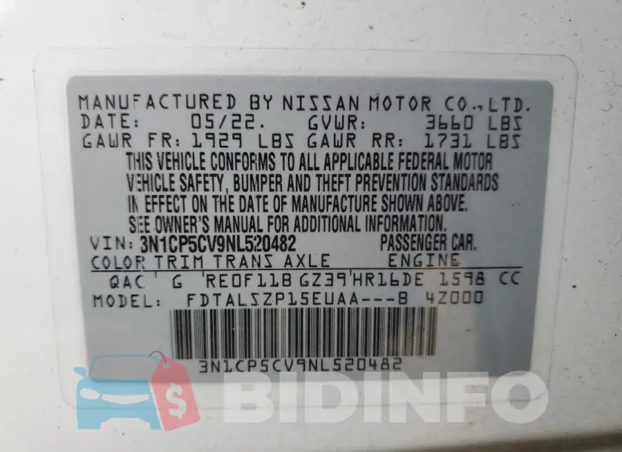 3N1CP5CV9NL520482 Photo# 13