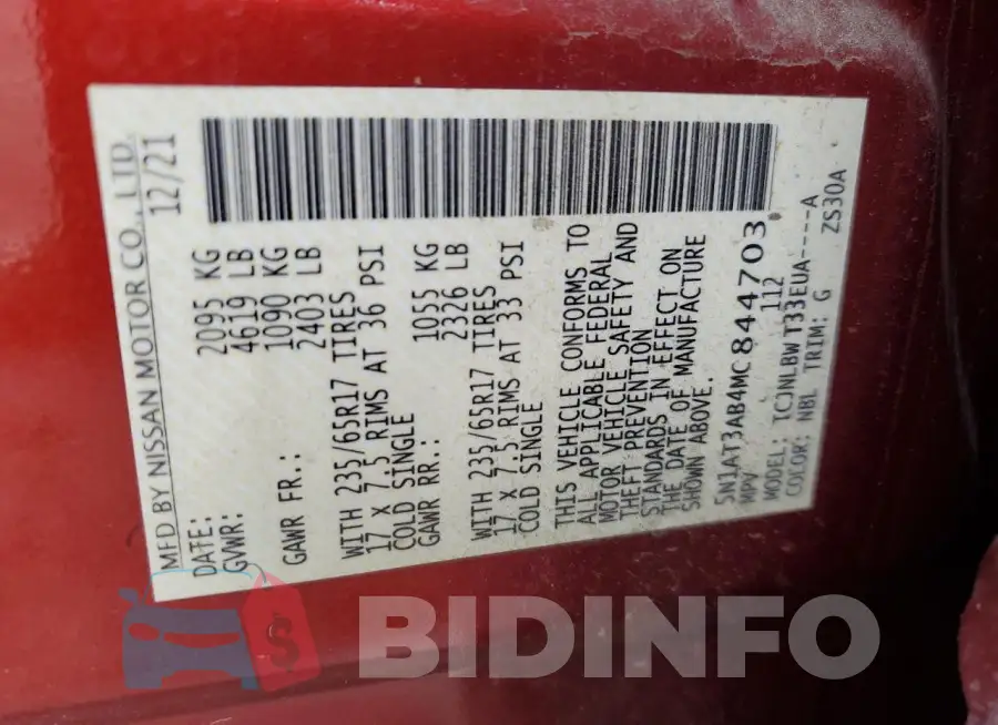 5N1AT3AB4MC844703 Photo# 13