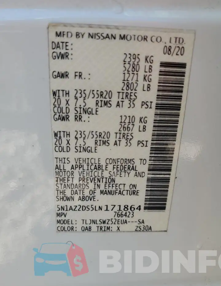 5N1AZ2DS5LN171864 Photo# 12