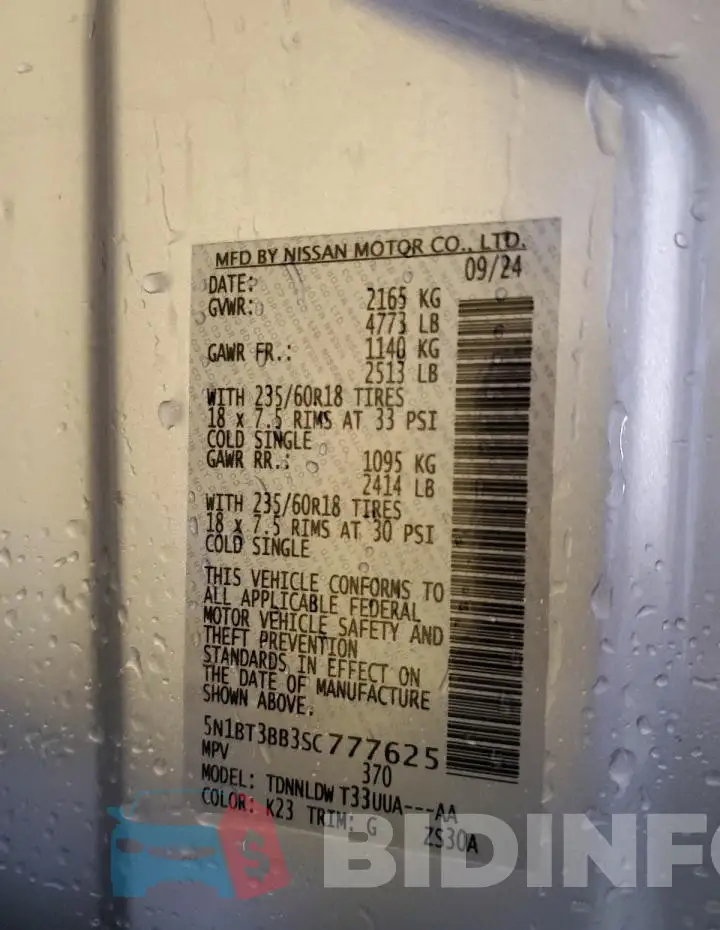 5N1BT3BB3SC777625 Photo# 14