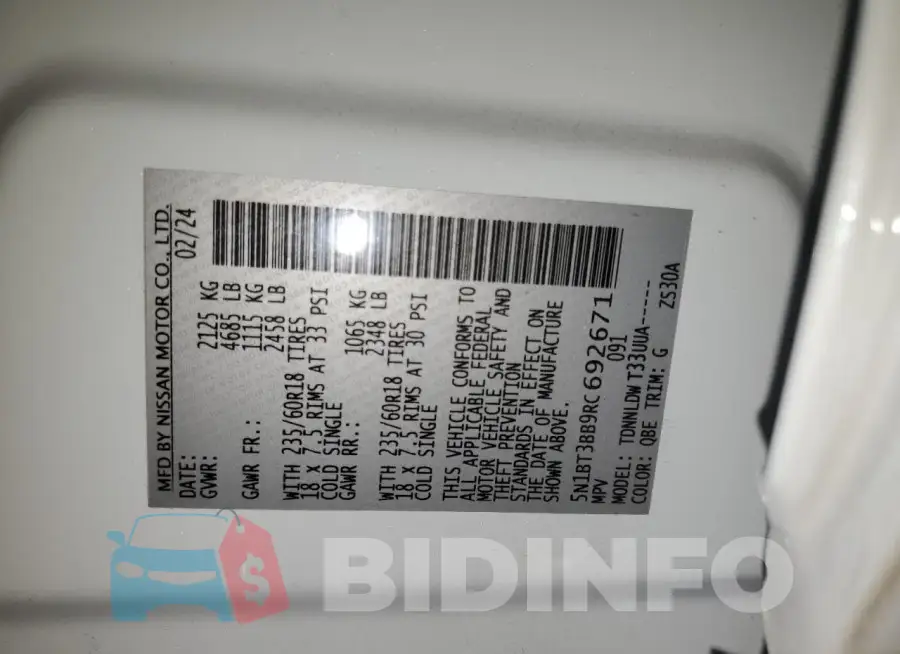 5N1BT3BB9RC692671 Photo# 13