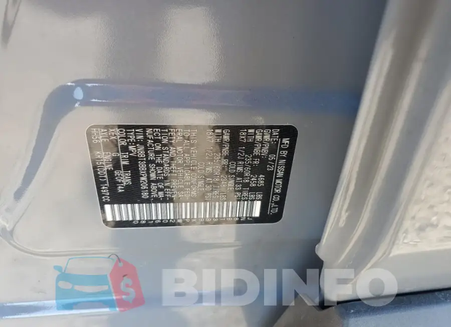 JN8BT3BBXPW206180 Photo# 13