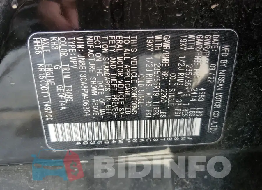 JN8BT3CA8PW406304 Photo# 13