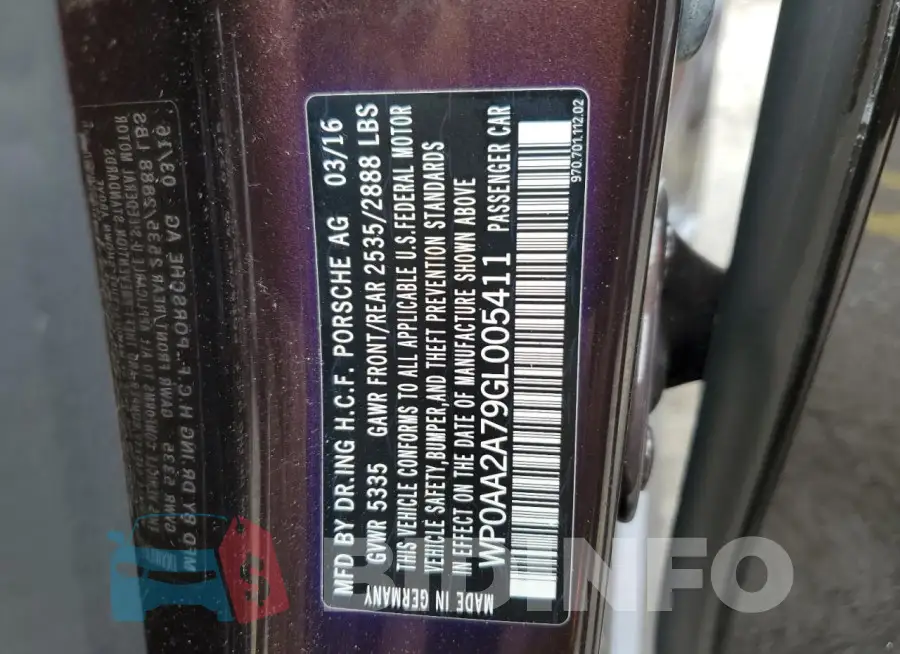 WP0AA2A79GL005411 Photo# 12