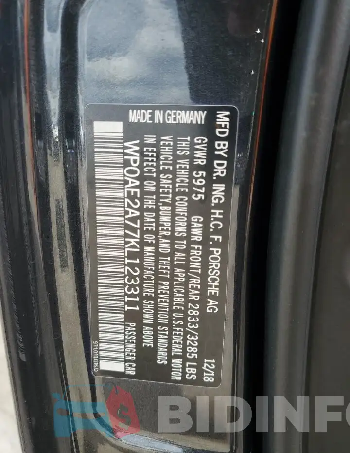 WP0AE2A77KL123311 Photo# 12
