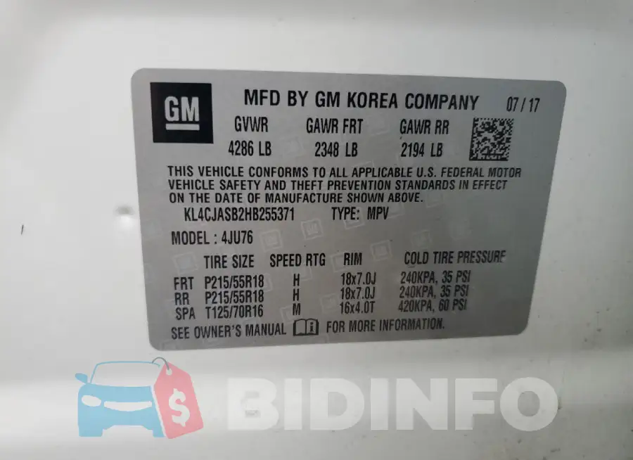 KL4CJASB2HB255371 Photo# 13