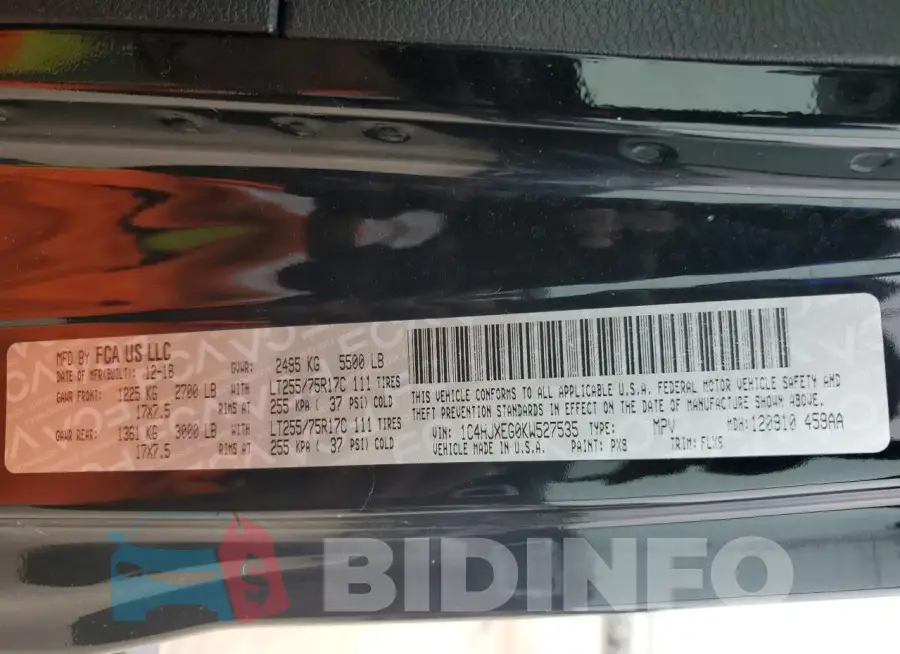1C4HJXEG0KW527535 Photo# 12