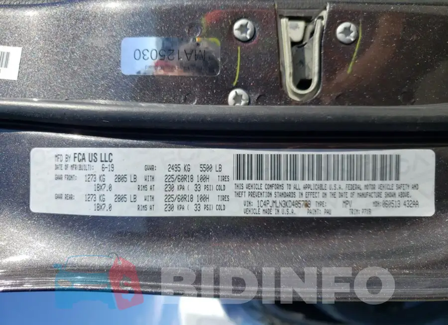 1C4PJMLN3KD465779 Photo# 13