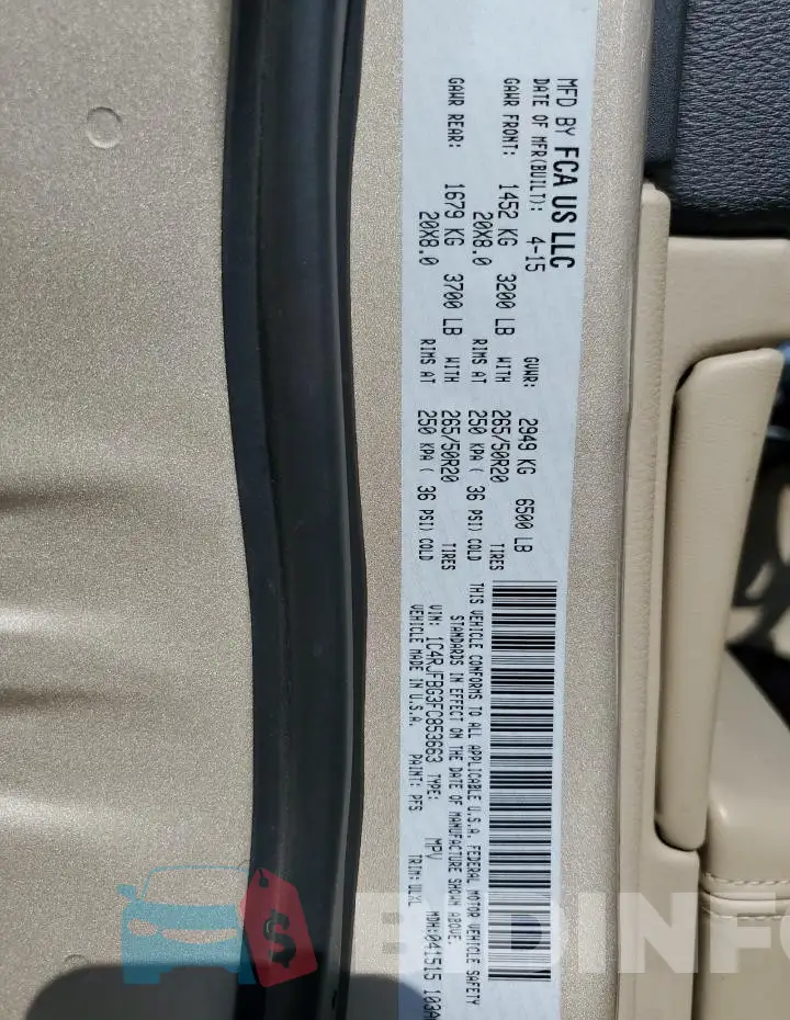 1C4RJFBG3FC853663 Photo# 14