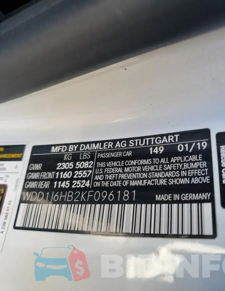WDD1J6HB2KF096181 Photo# 12