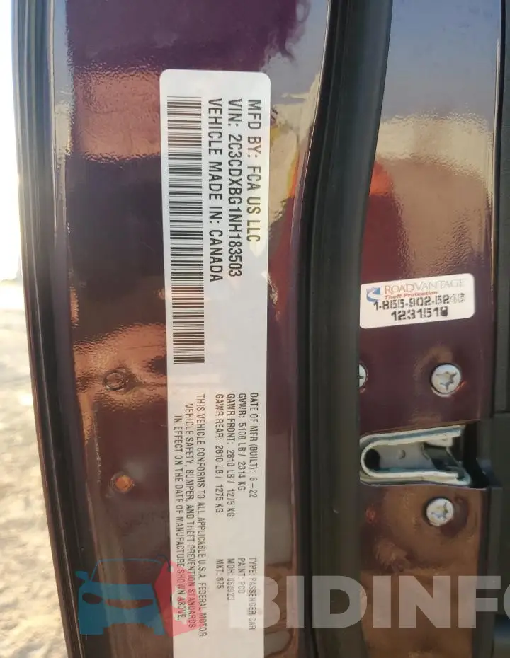 2C3CDXBG1NH183503 Photo# 12