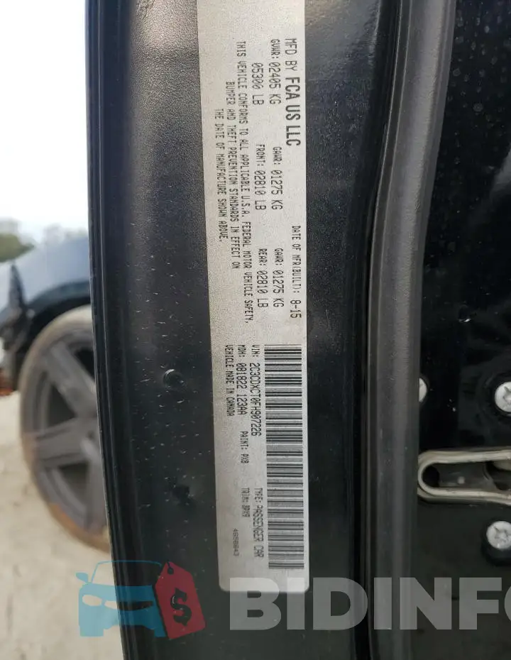 2C3CDXCT0FH907226 Photo# 13