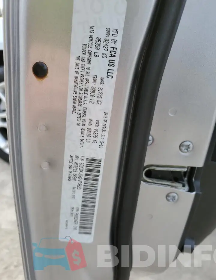 2C3CDXJGXGH259823 Photo# 12