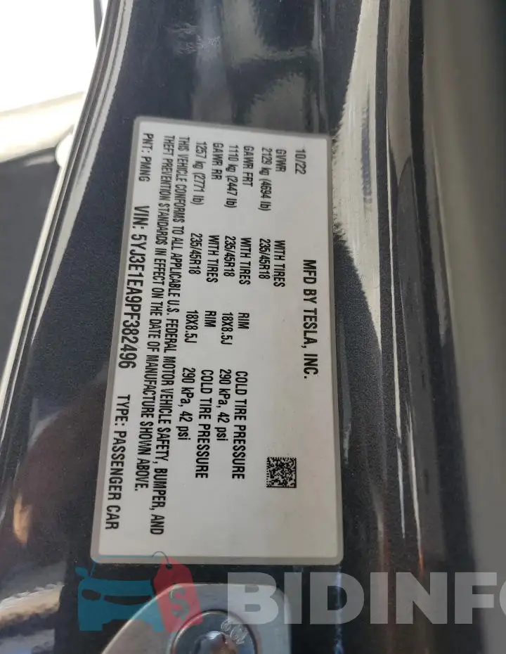 5YJ3E1EA9PF382496 Photo# 12