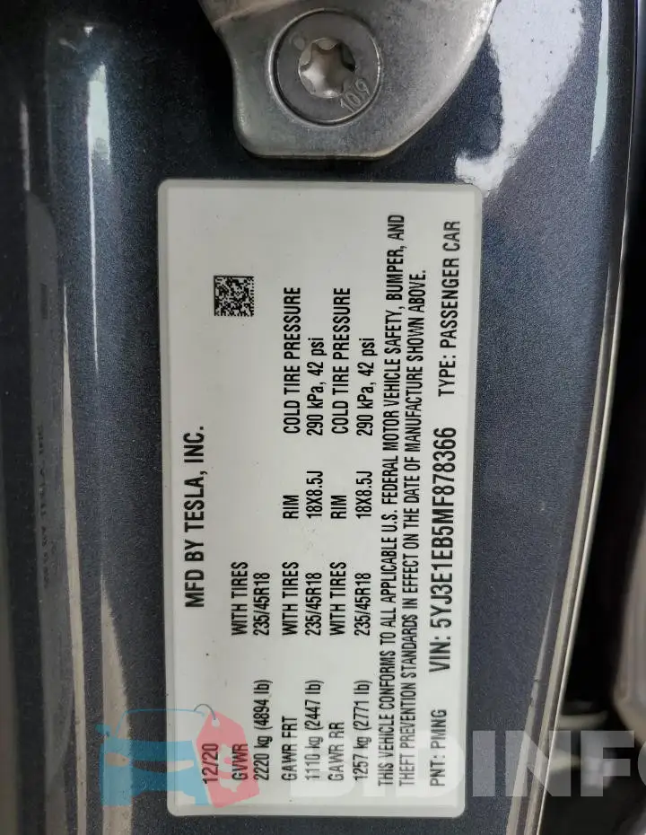 5YJ3E1EB5MF878366 Photo# 13