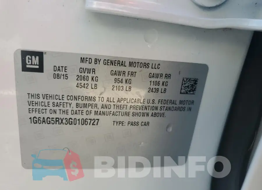 1G6AG5RX3G0106727 Photo# 13