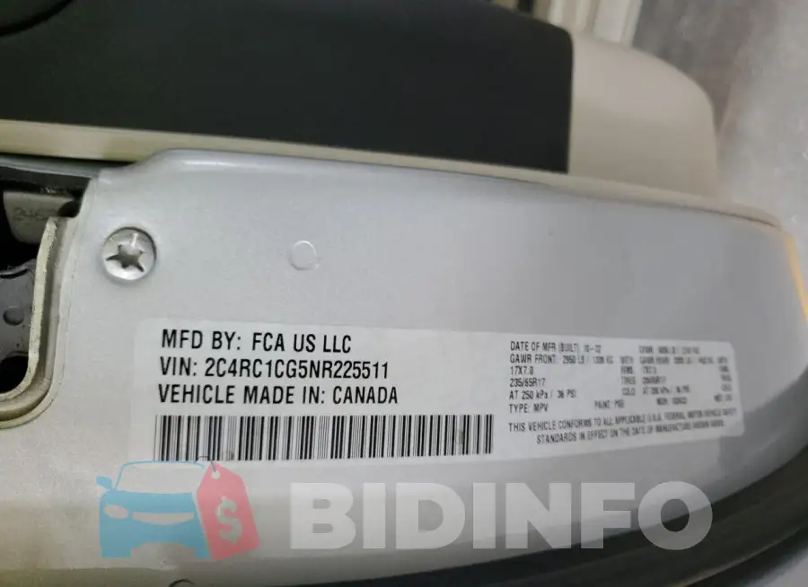 2C4RC1CG5NR225511 Photo# 13